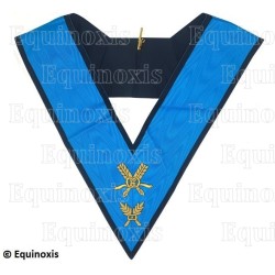Collare massonico – 4° grado – RSAA – Secrétaire – Retro nero con teschio e lacrime – Ricamo a mano – Vente grossiste
