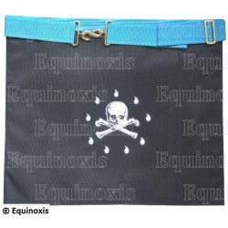 Grembiule massonico in pelle – Rito Francese Groussier – Maestro – Equerre et compas + Acacia + MB – Vente grossiste