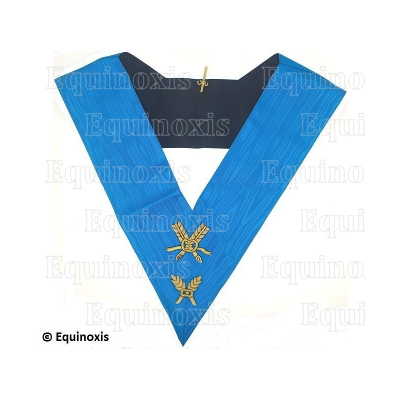 Collare massonico – Rito Francese Groussier – Segretario – Ricamato a mano