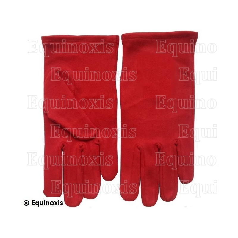 Gants maçonniques rouges coton – Misura M