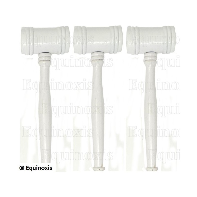 Set di 3 mazze massoniche – RSAA – 31° grado / 33° grado – Bianche