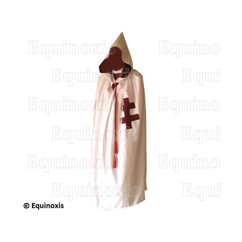 Manteau templier – Knights Templar (KT) – Précepteur – Manteau blanc avec croix patriarcale du Temple – Vente grossiste