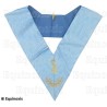 Collare massonico – Rito Francese Tradizionale – Maître des Banquets – Retro blu – Ricamo a macchina