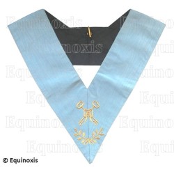 Collare massonico – Rito Francese Tradizionale – Trésorier – Retro nero con teschio e lacrime – Ricamo a macchina – Vente gro