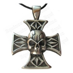 Ciondolo gotico – Croce templare con cranio