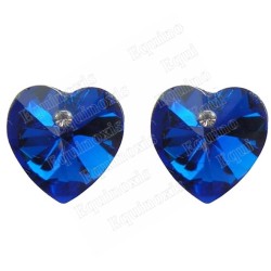 Boucles d'oreilles en cristal – Cuore – Bleu – Finition argent