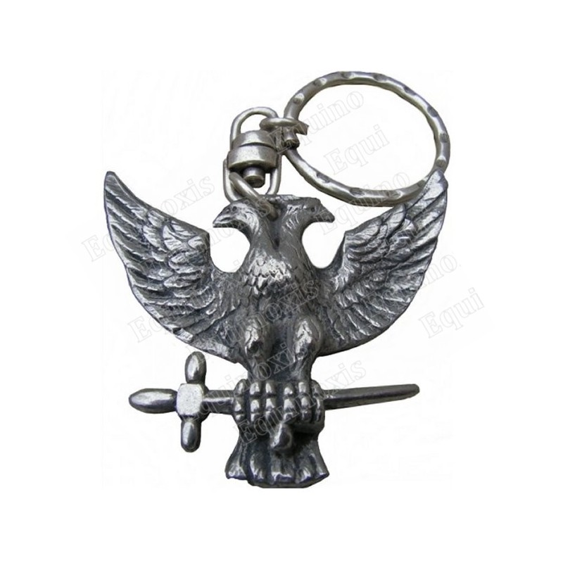 Portachiavi massonico – Aquila bicefala – Metallo argentato