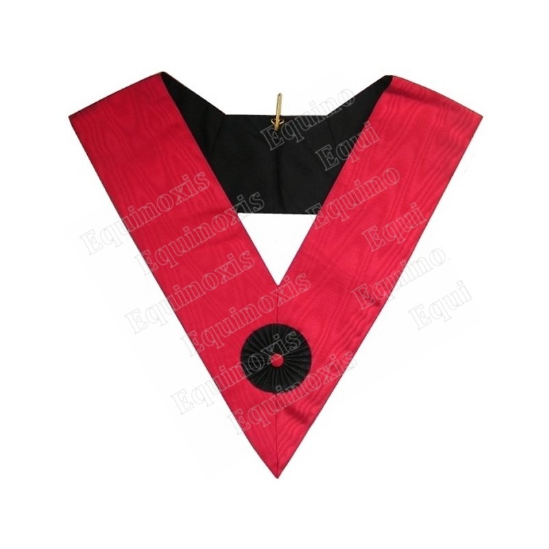 Sautoir maçonnique moiré – Grande Capitolo Francese – Cavaliere Rosa-Croce
