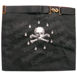 Grembiule massonico in similpelle – RSAA – Maestro – Squadra e compasso rouge +  MB – 33 cm x 39 cm