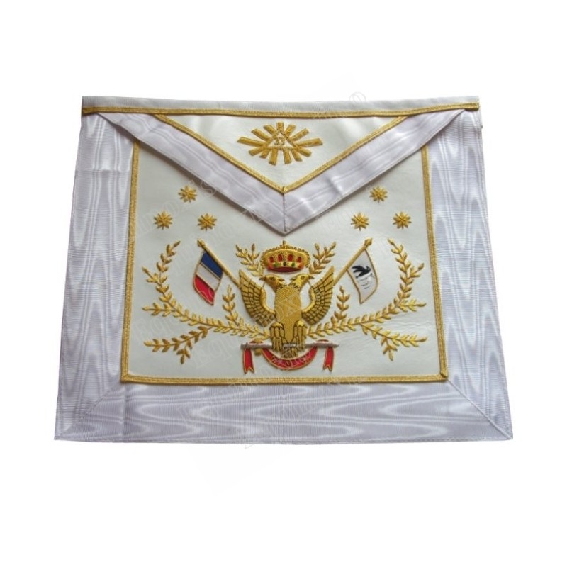 Grembiule massonico in pelle – RSAA – 33° grado – Bandiera francese