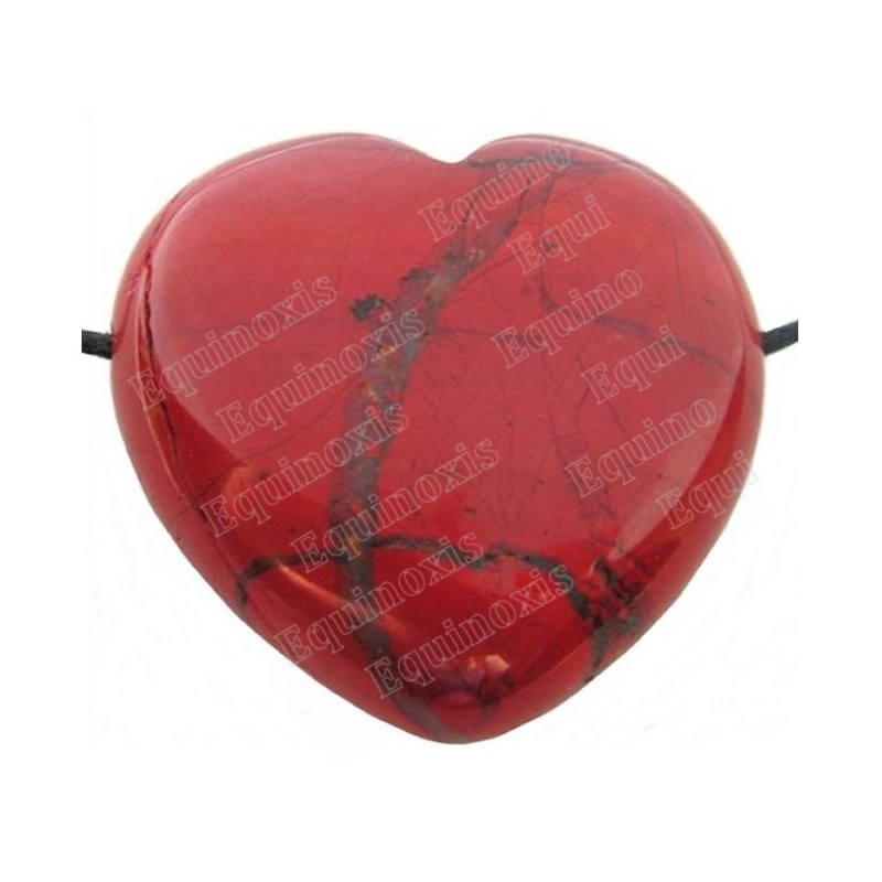Ciondolo con gemma – Cuore – Diaspro rosso