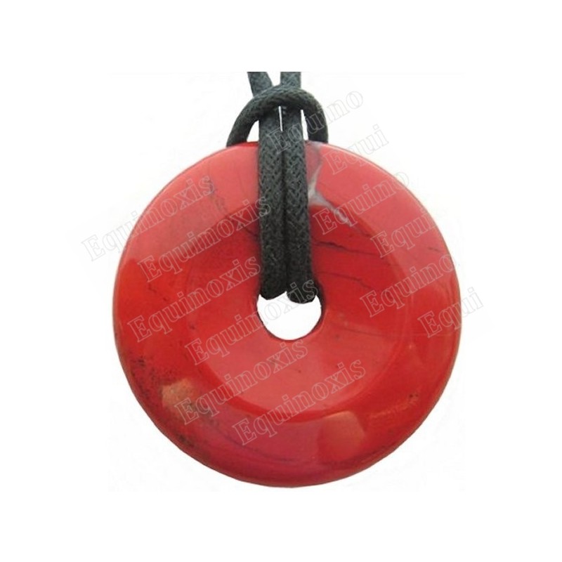 Ciondolo con gemma – Donut – Diaspro rosso