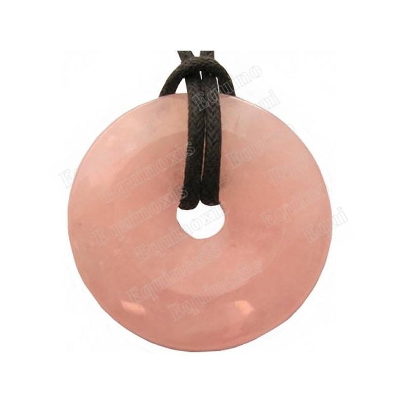 Ciondolo con gemma – Donut – Quarzo rosa