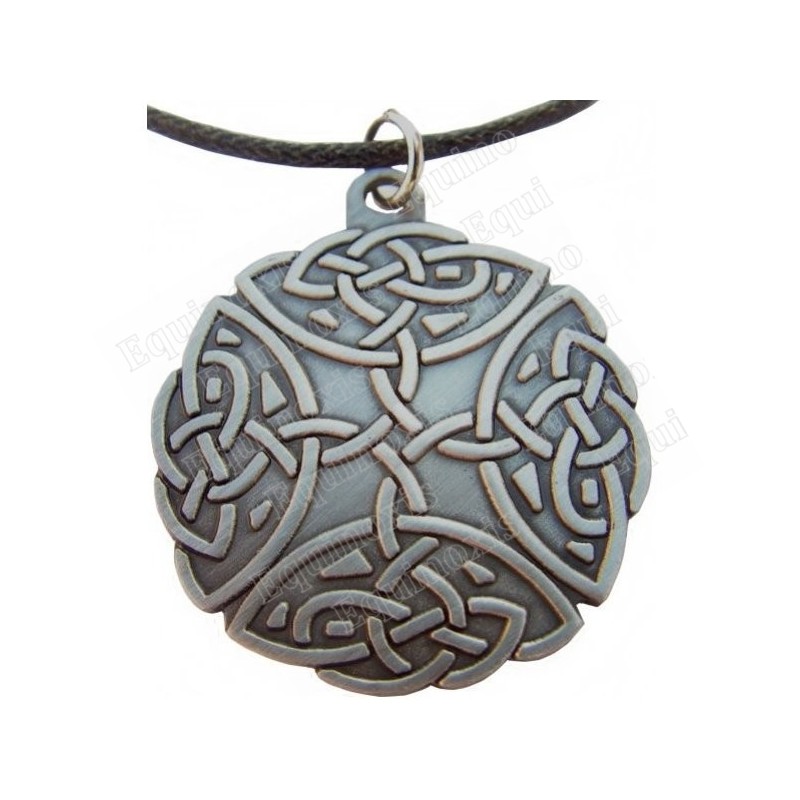 Ciondolo celtico – Nodo delle 4 direzioni – Rotondo – Metallo argentato