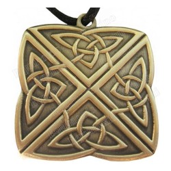 Ciondolo celtico – Nodo delle 4 direzioni – Quadrato – Bronzo satinato