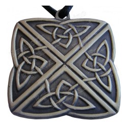 Ciondolo celtico – Nodo delle 4 direzioni – Quadrato – Metallo argentato