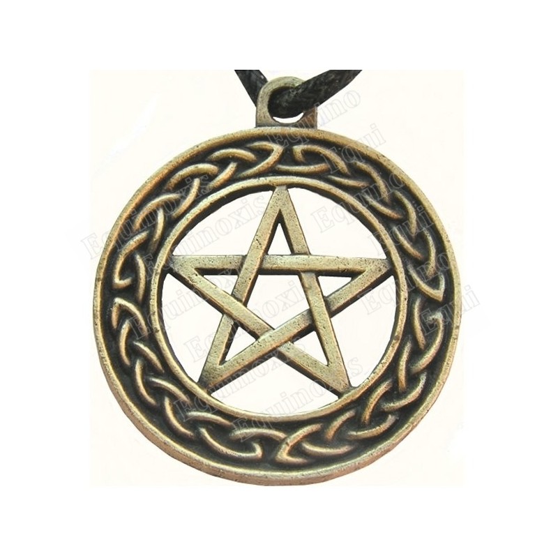 Ciondolo celtico – Pentagramma con nodo celtico – Bronzo satinato