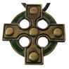 Ciondolo celtico – Croce celtica 2 – Bronzo satinato smaltato verde