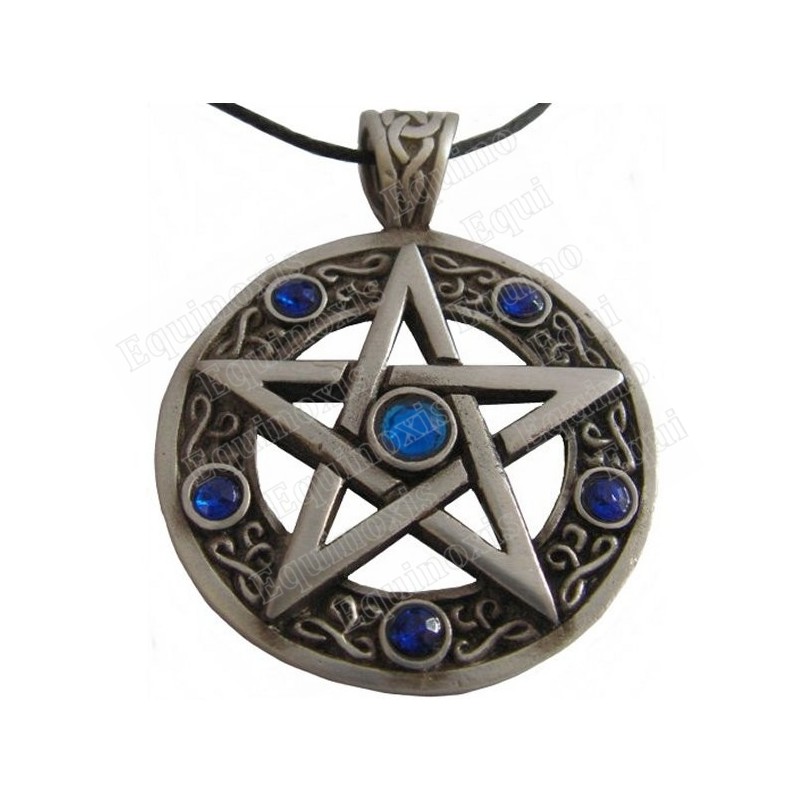 Ciondolo simbolico – Pentagramme con pietre blu