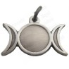 Ciondolo simbolico – Tripla luna – Metallo argentato