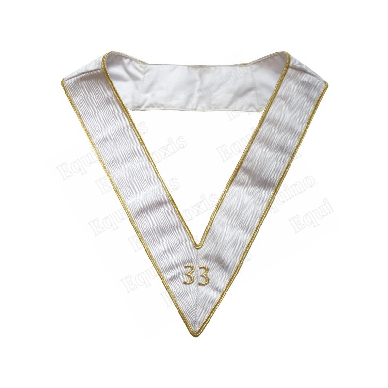 Collarino massonico – RSAA – 33° grado – Brodé main