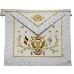 Grembiule massonico in pelle – RSAA – 33° grado – Bandiera belga