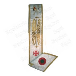 Fascia massonica – 33° grado du REAA – Grande Gloria et croix templière – Bandiera belga – Ricamato a macchina