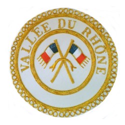 Badge / Macaron GLNF – Grande tenue provinciale – Passé Grand Porte-Etendard – Vallée du Rhône – Ricamato a mano