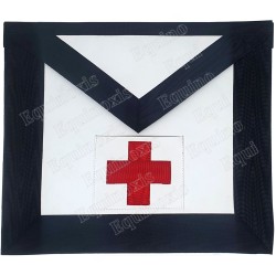 Grembiule massonico in finta pelle – RSAA – 11° grado – Croix rouge – Ricamato a macchina