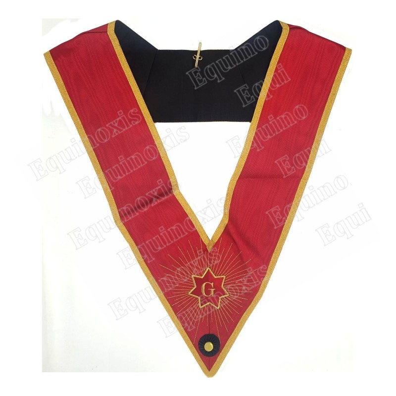 Sautoir maçonnique moiré – Grand Chapitre Français – Grand Officier National – Réversible