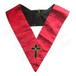 Collare massonico – REAA – 18ème degré – Croix latine et croix latine rouge au dos – Ricamato a macchina